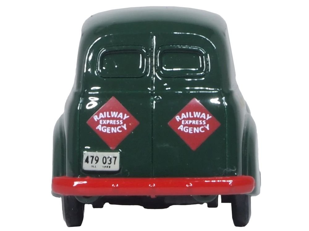 1950 Chevrolet Panel Van "Railway Express Agency" Dark Green 1/87 (HO) Scale Diecast Model Car by Oxford Diecast view 4