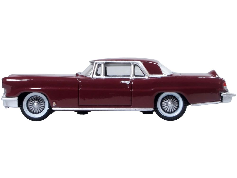 1956 Lincoln Continental Mark II Dark Red 1/87 (HO) Scale Diecast Model Car by Oxford Diecast view 2