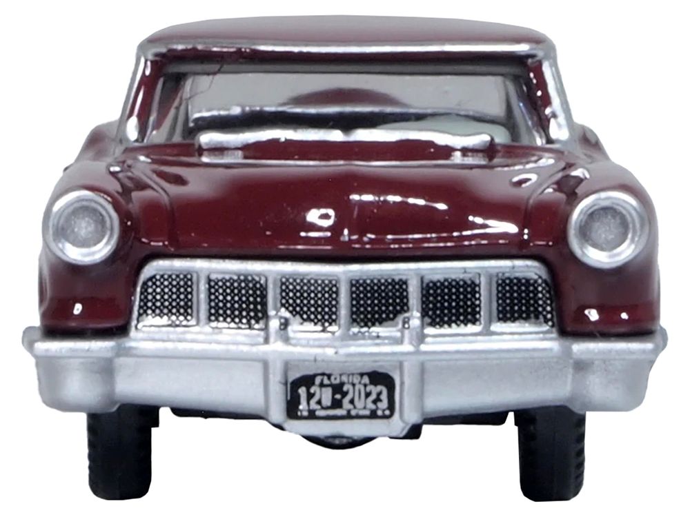 1956 Lincoln Continental Mark II Dark Red 1/87 (HO) Scale Diecast Model Car by Oxford Diecast view 3