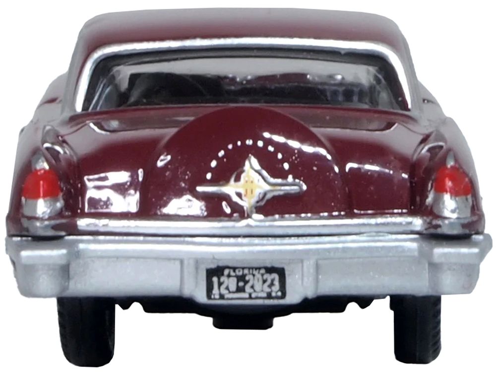 1956 Lincoln Continental Mark II Dark Red 1/87 (HO) Scale Diecast Model Car by Oxford Diecast view 4