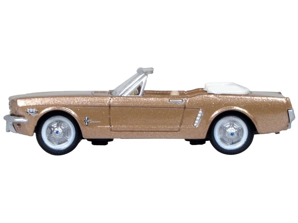 1965 Ford Mustang Convertible Prairie Bronze Metallic 1/87 (HO) Scale Diecast Model Car by Oxford Diecast view 2