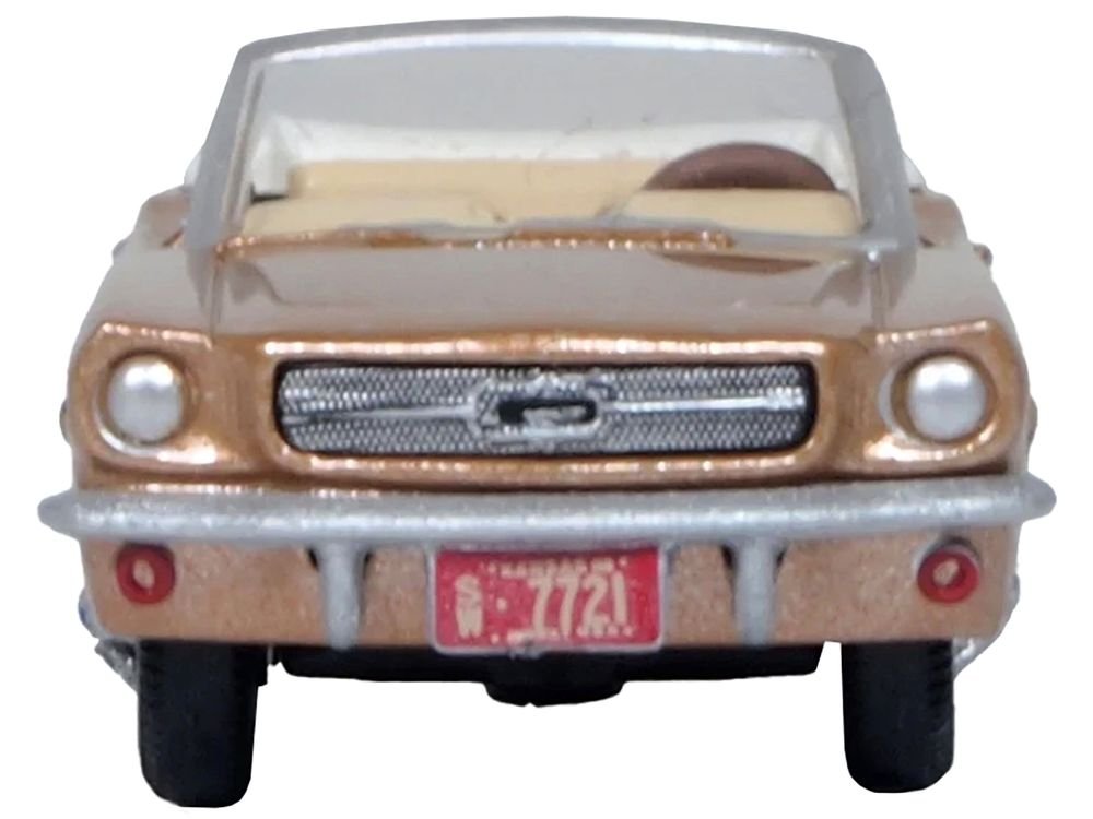 1965 Ford Mustang Convertible Prairie Bronze Metallic 1/87 (HO) Scale Diecast Model Car by Oxford Diecast view 4