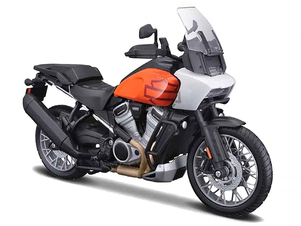 2021 Harley Davidson Pan America 1250 Motorcycle Orange and Black "H-D Custom" 1/12 Diecast Model by Maisto view 2