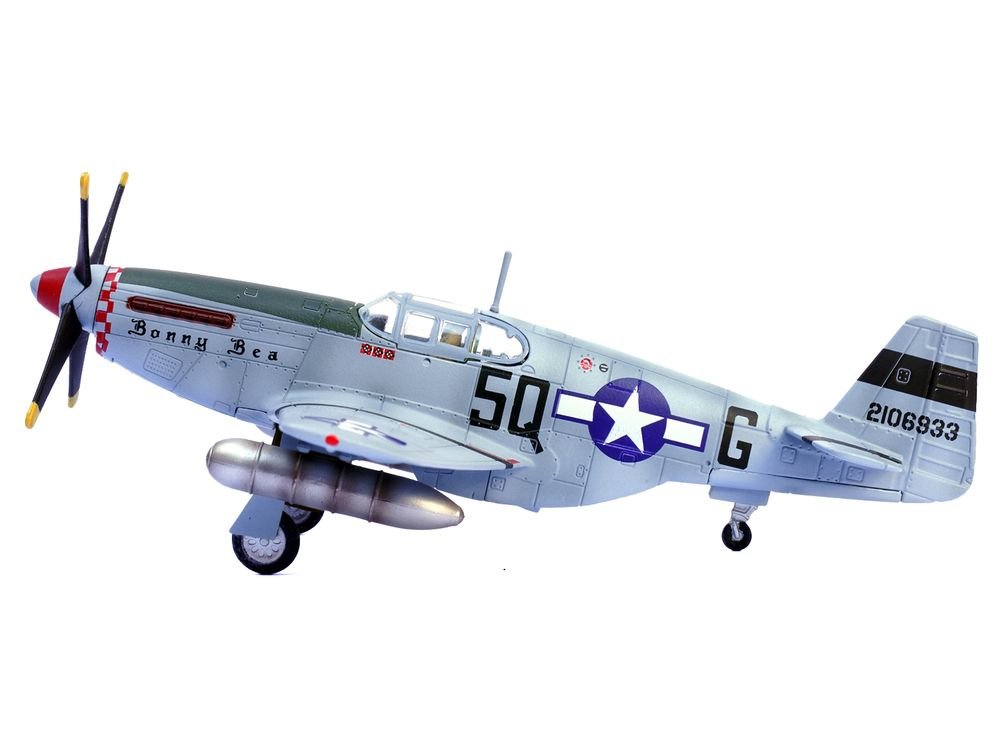 North American P-51B Mustang Aircraft "Bonny Bea 504th Fighter Squadron 339th Fighter Group" (1944) United States Army Air Forces 1/72 Diecast Model Airplane by Legion view 2