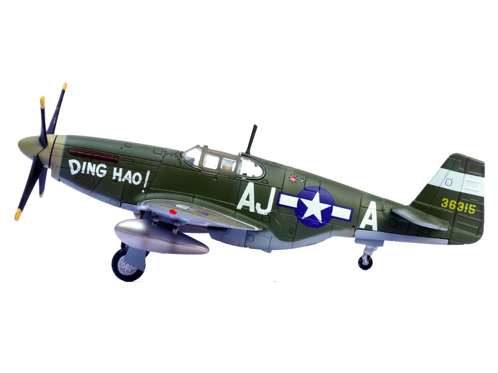 North American P-51B Mustang Aircraft "Ding Hao! 356th Fighter Squadron 354th Fighter Group" (1944) United States Army Air Forces 1/72 Diecast Model Airplane by Legion view 2