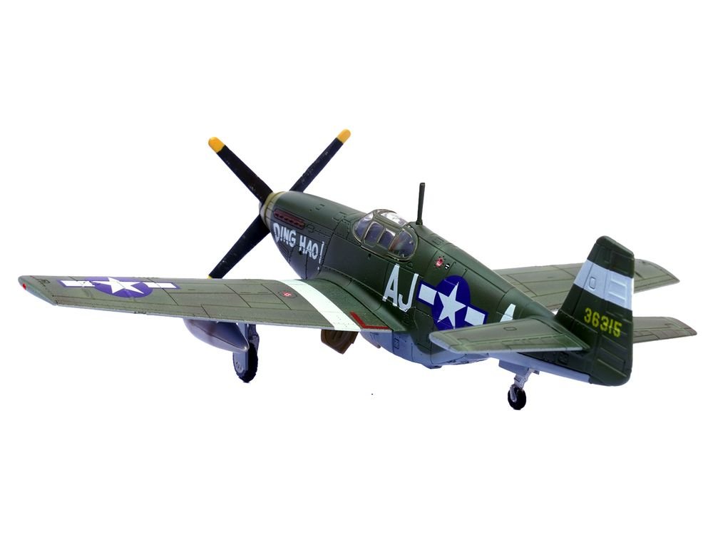North American P-51B Mustang Aircraft "Ding Hao! 356th Fighter Squadron 354th Fighter Group" (1944) United States Army Air Forces 1/72 Diecast Model Airplane by Legion view 3