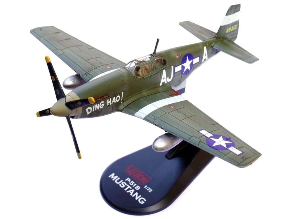 North American P-51B Mustang Aircraft "Ding Hao! 356th Fighter Squadron 354th Fighter Group" (1944) United States Army Air Forces 1/72 Diecast Model Airplane by Legion view 4