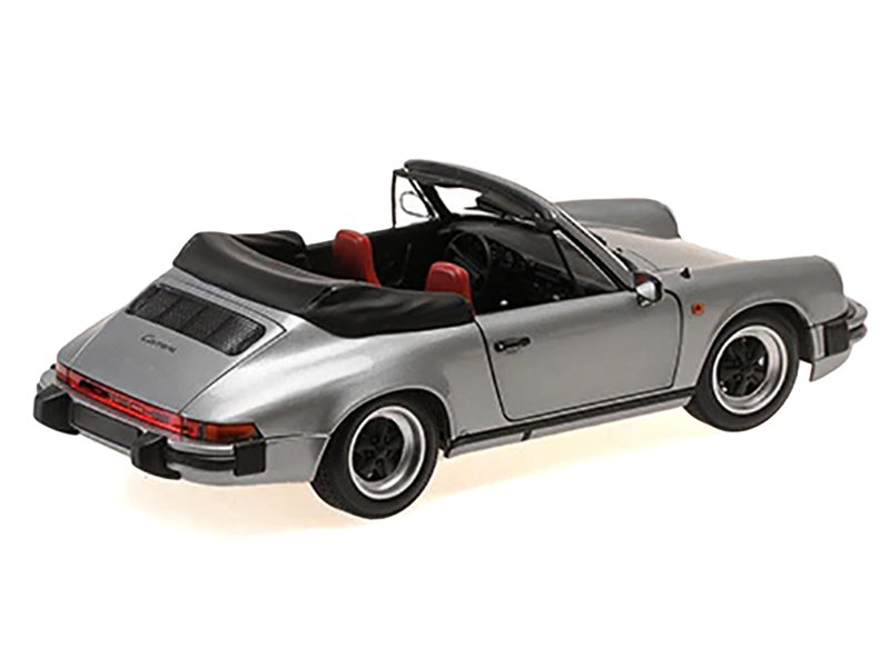 1983 Porsche 911 Carrera Cabriolet 3.2 Gray Metallic 1/18 Diecast Model Car by Minichamps view 3