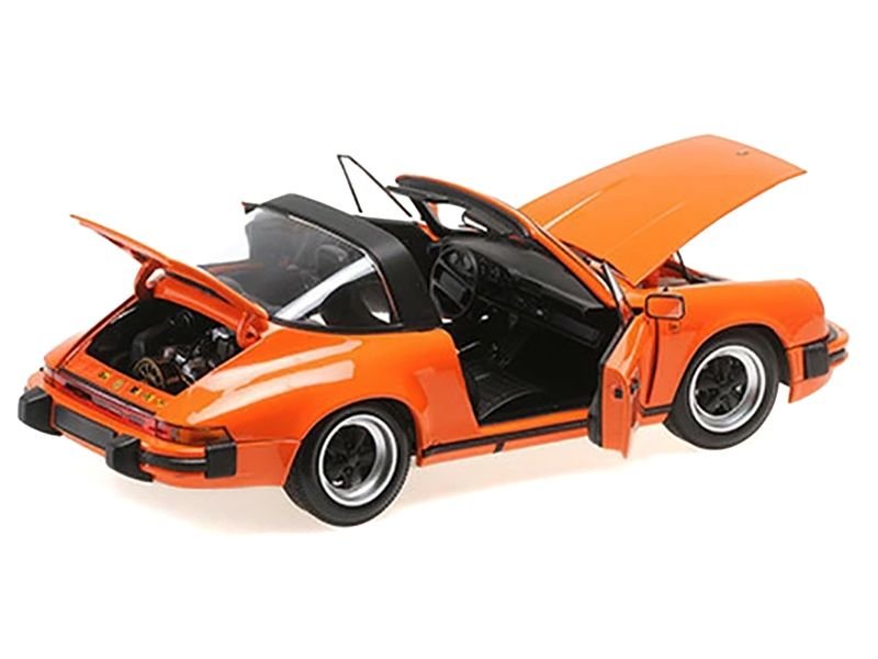 1983 Porsche 911 Carrera Targa 3.2 Orange 1/18 Diecast Model Car by Minichamps view 3