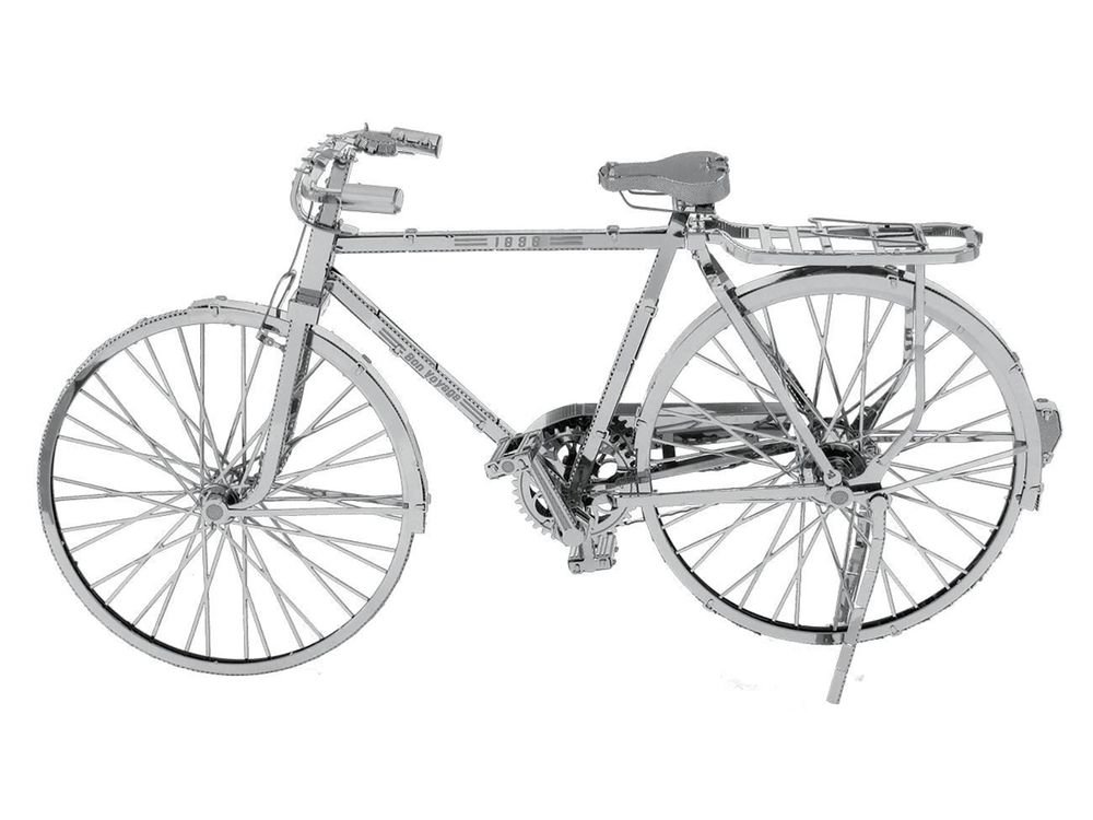 Model Kit Classic Bicycle "Bon Voyage" (Challenging Difficulty) Steel Model by Metal Earth view 3