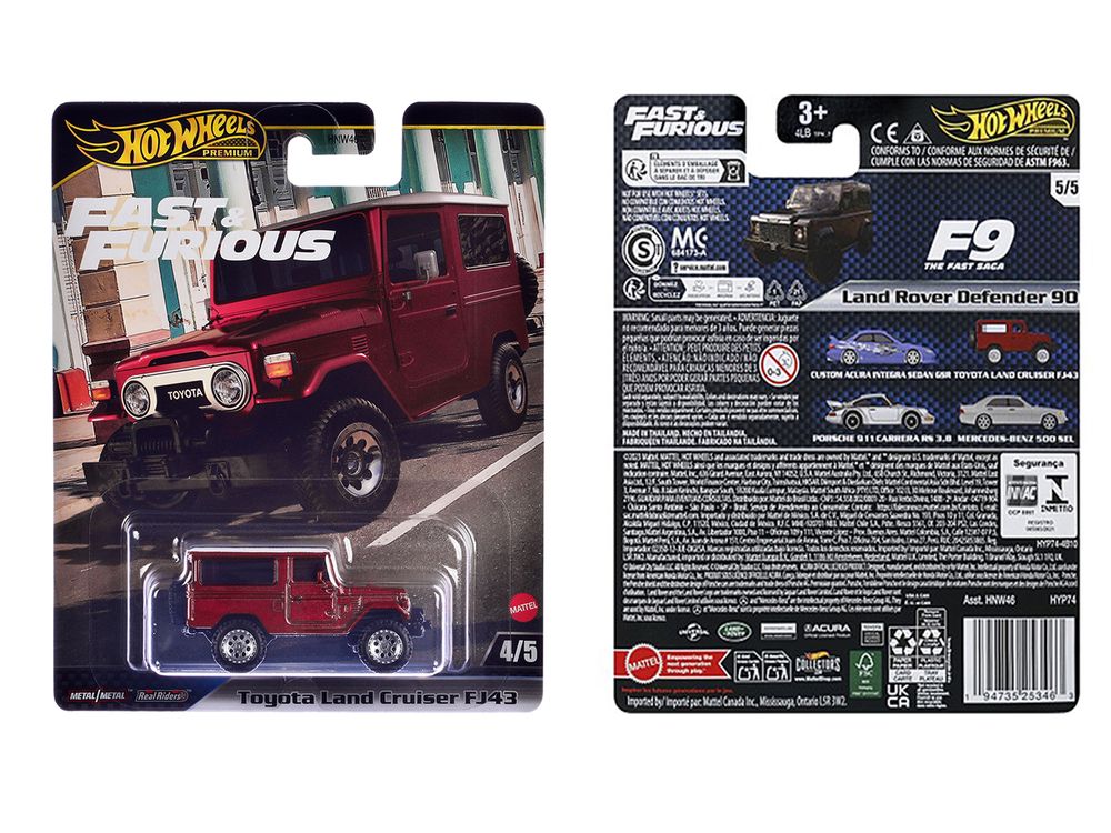 Toyota Land Cruiser FJ43 Red with White Top "The Fate of the Furious" (2017) Movie "Fast & Furious" Series Diecast Model Car by Hot Wheels view 3