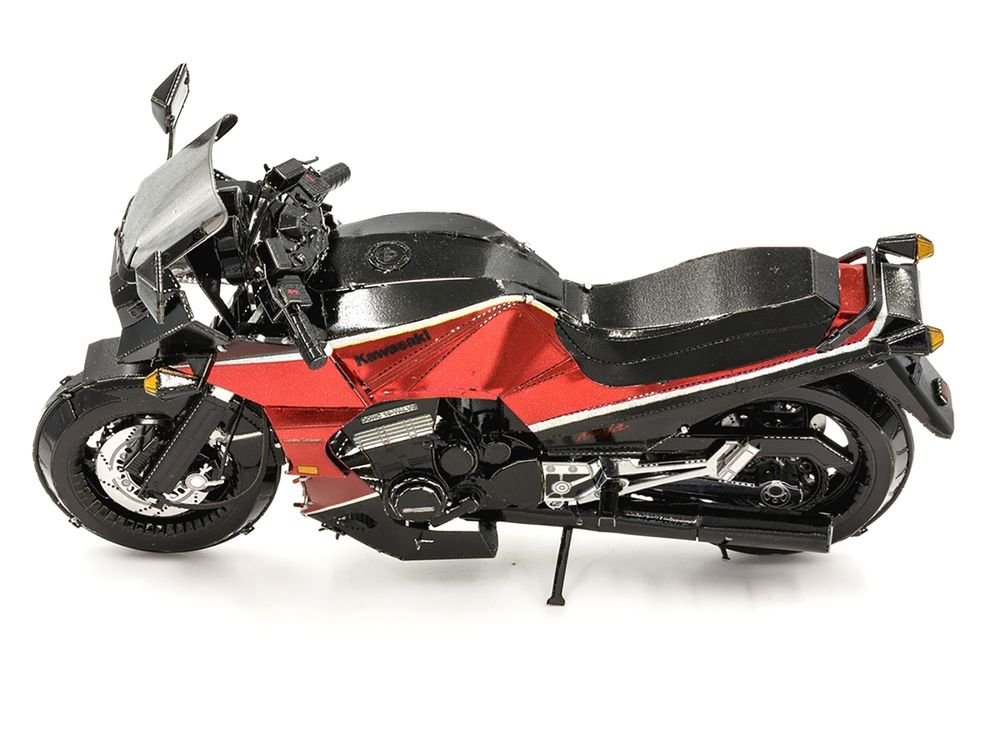 Model Kit Kawasaki GPz900R Motorcycle Red and Black (Challenging Difficulty) Steel Model by Metal Earth view 2