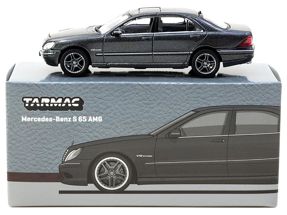 Mercedes-Benz S 65 AMG Tectite Gray Metallic "Global64" Series 1/64 Diecast Model by Tarmac Works view 3
