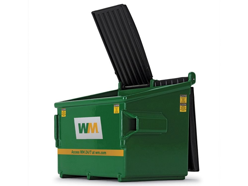 Refuse Trash Bin "Waste Management" Green Version D 1/34 Diecast Model by First Gear view 2