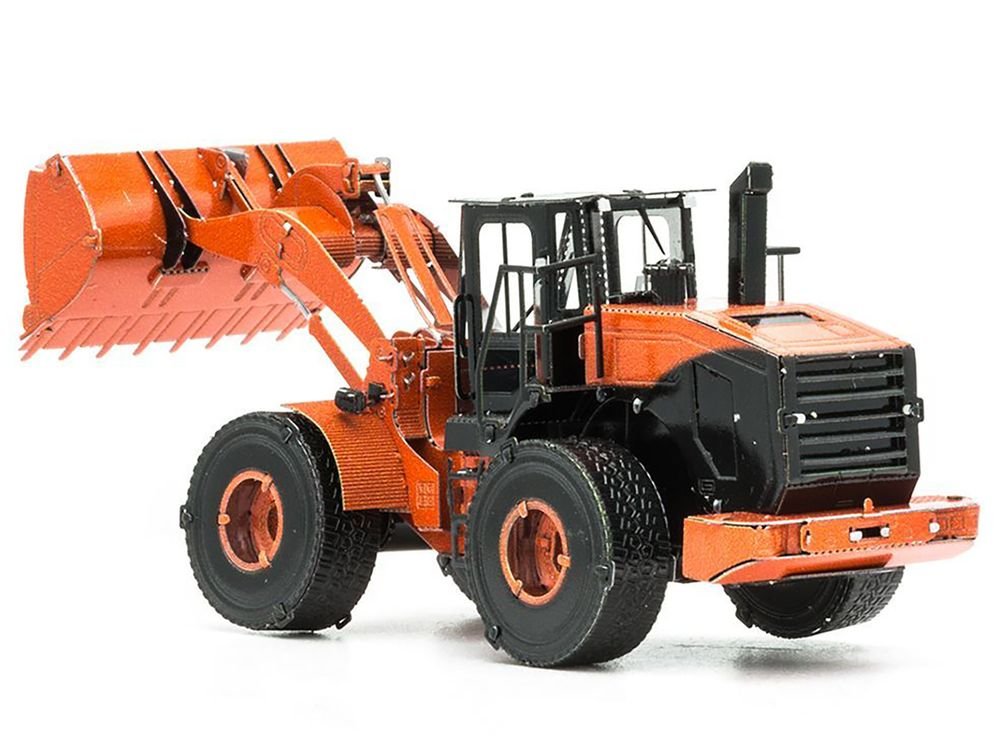 Model Kit Wheel Loader Orange and Black (Challenging Difficulty) Steel Model by Metal Earth view 2