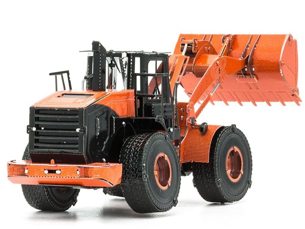 Model Kit Wheel Loader Orange and Black (Challenging Difficulty) Steel Model by Metal Earth view 4