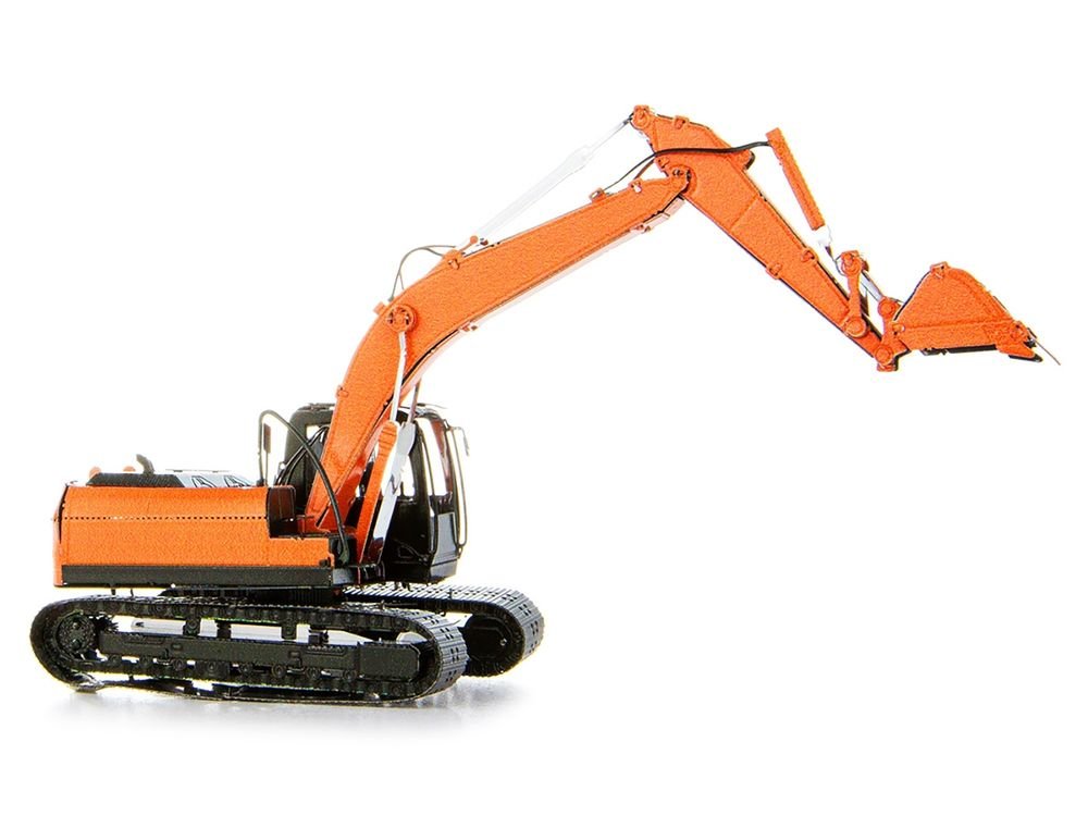 Model Kit Excavator Orange and Black (Challenging Difficulty) Steel Model by Metal Earth view 3