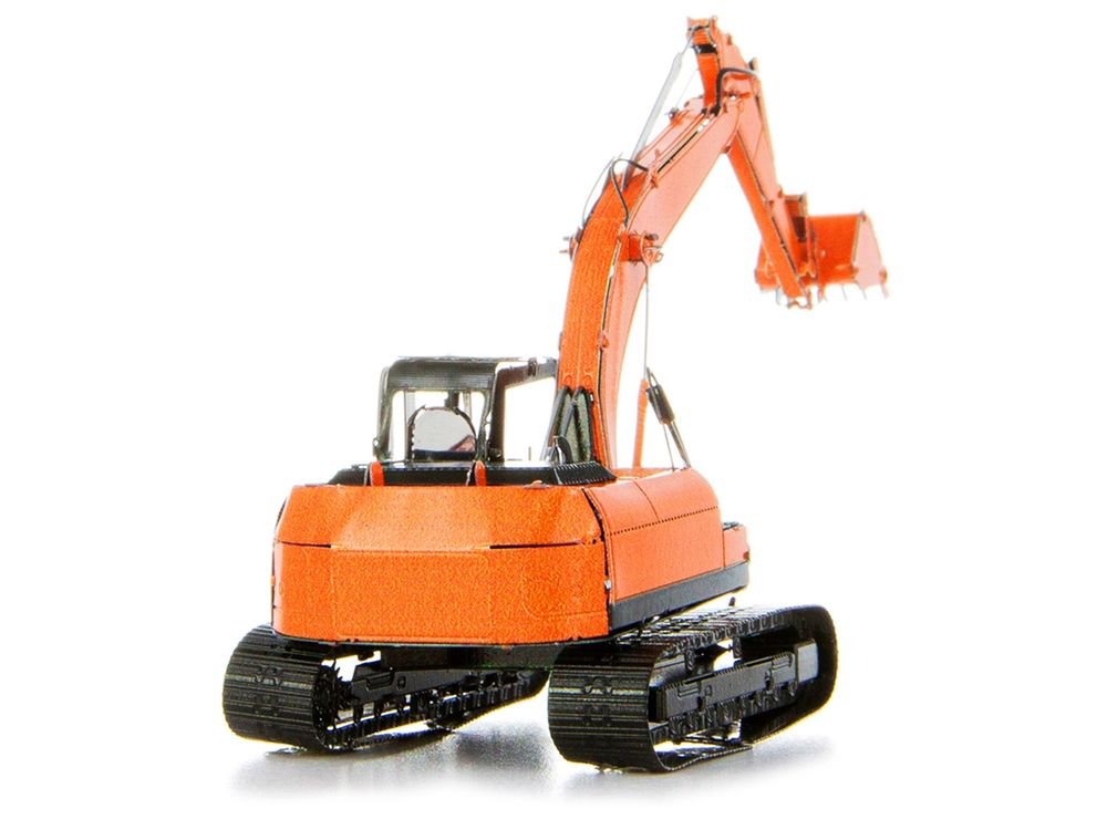 Model Kit Excavator Orange and Black (Challenging Difficulty) Steel Model by Metal Earth view 4