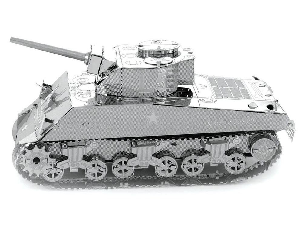 Model Kit American Sherman Tank (Moderate Difficulty) Steel Model by Metal Earth view 2