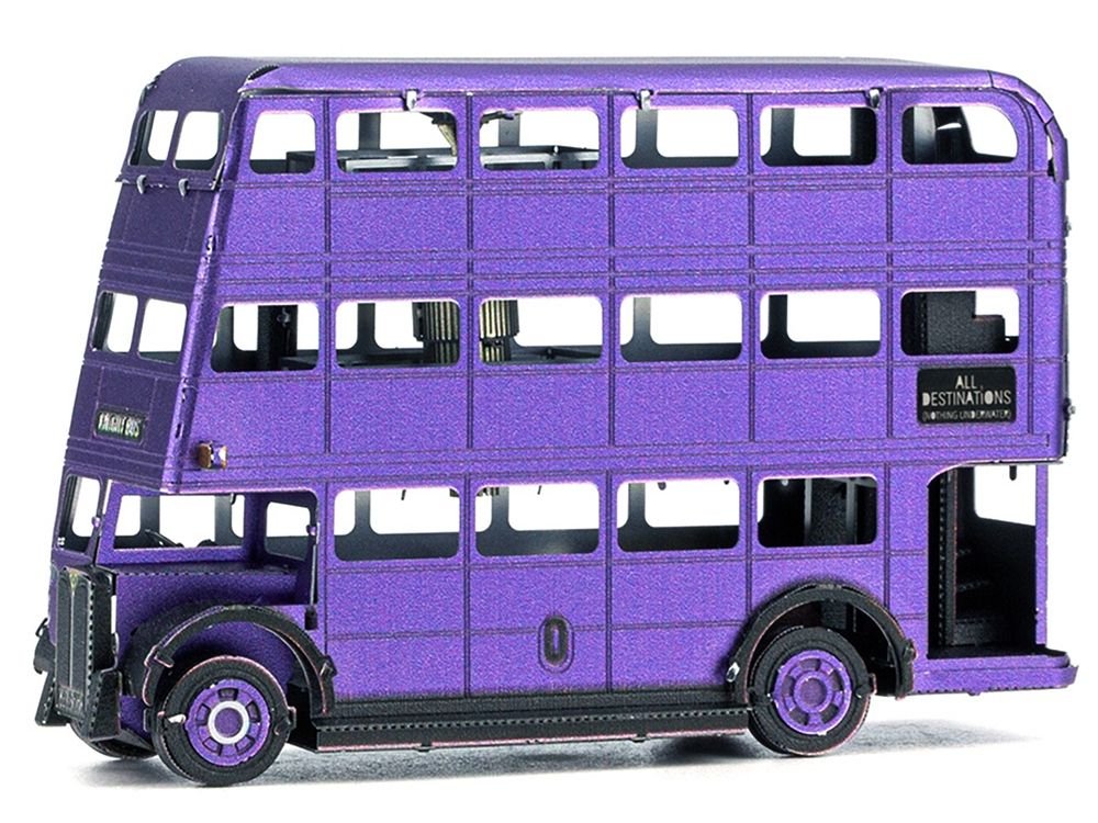 Model Kit Knight Bus Purple "Harry Potter and the Prisoner of Azkaban" (2004) Movie (Moderate Difficulty) Steel Model by Metal Earth view 2