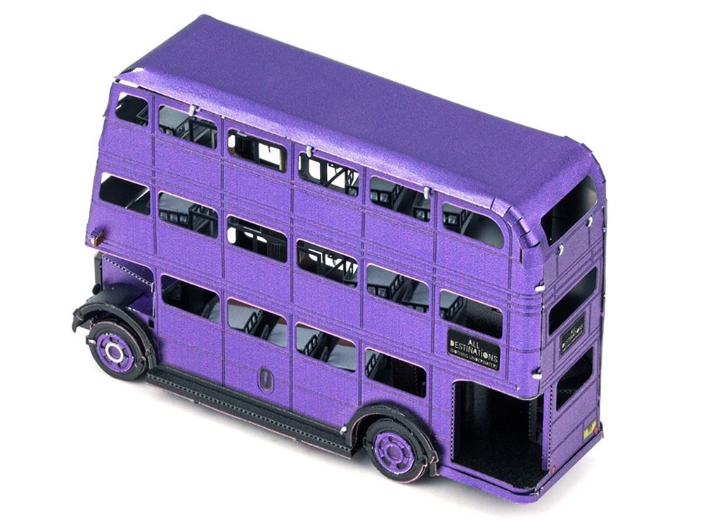 Model Kit Knight Bus Purple "Harry Potter and the Prisoner of Azkaban" (2004) Movie (Moderate Difficulty) Steel Model by Metal Earth view 3