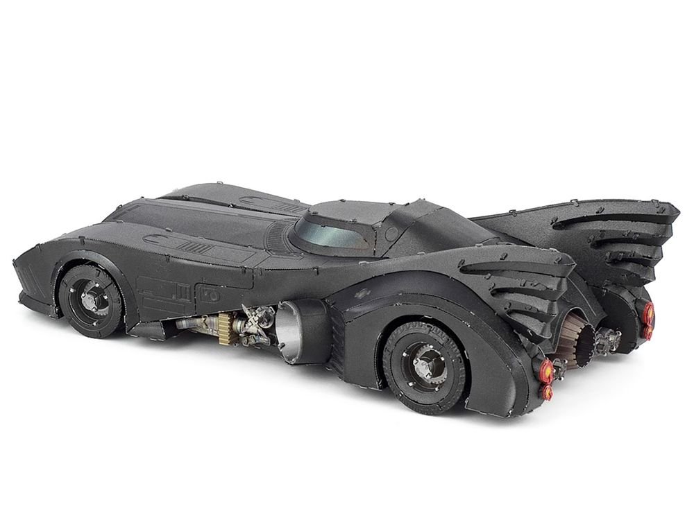 Model Kit 1989 Batmobile Black "Batman" (1989) Movie (Challenging Difficulty) Steel Model by Metal Earth view 2