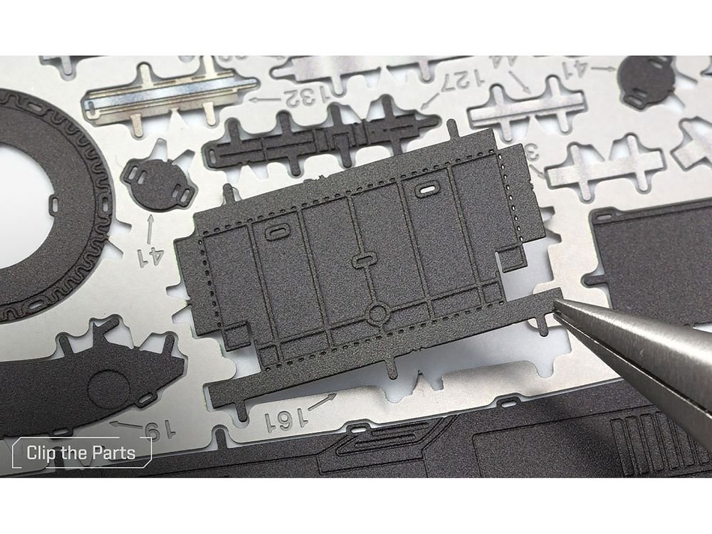Model Kit 1989 Batmobile Black "Batman" (1989) Movie (Challenging Difficulty) Steel Model by Metal Earth view 4