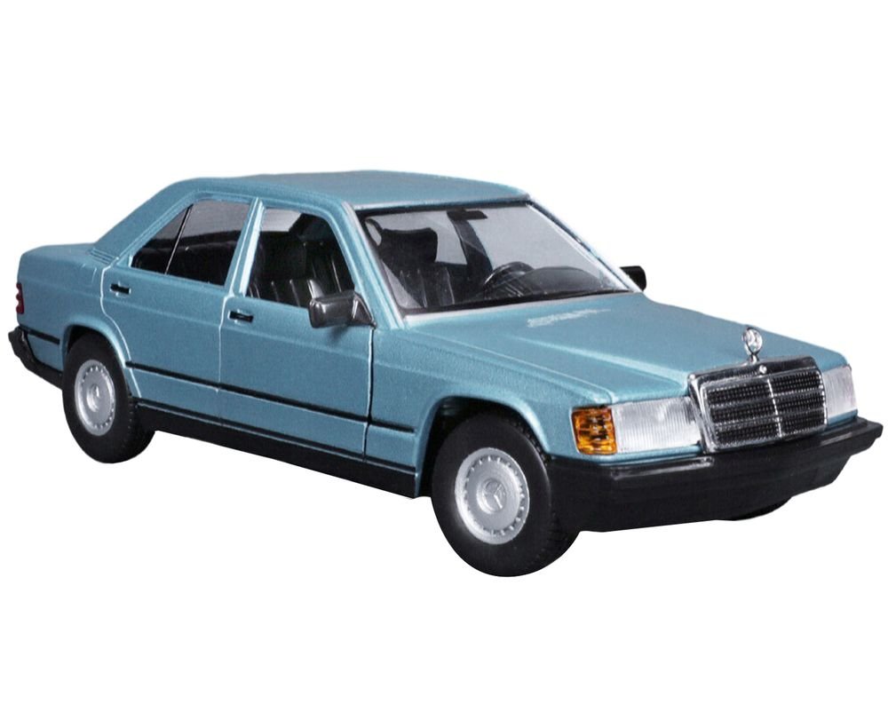 Mercedes-Benz 190 E 2.6 Blue Metallic 1/24 Diecast Model Car by Bburago view 2