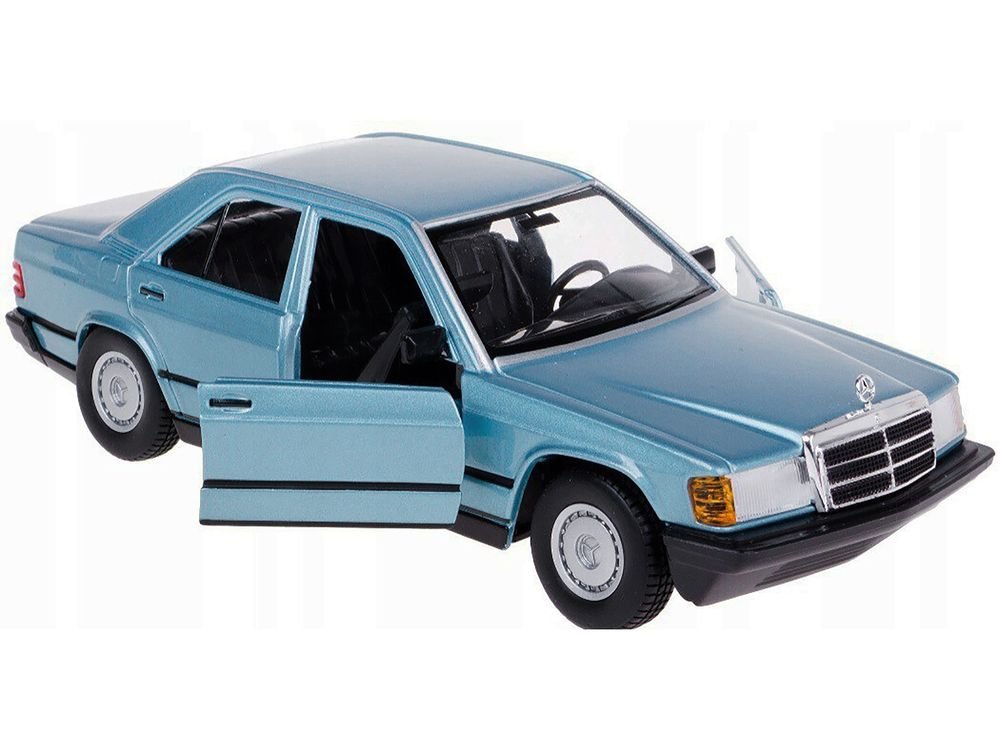 Mercedes-Benz 190 E 2.6 Blue Metallic 1/24 Diecast Model Car by Bburago view 3