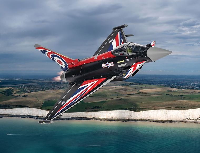 Eurofighter Typhoon FGR4 Aircraft "Blackjack RAF Typhoon Display Aircraft" (2022) British Royal Air Force "The Aviation Archive" Series 1/48 Diecast Model by Corgi view 2