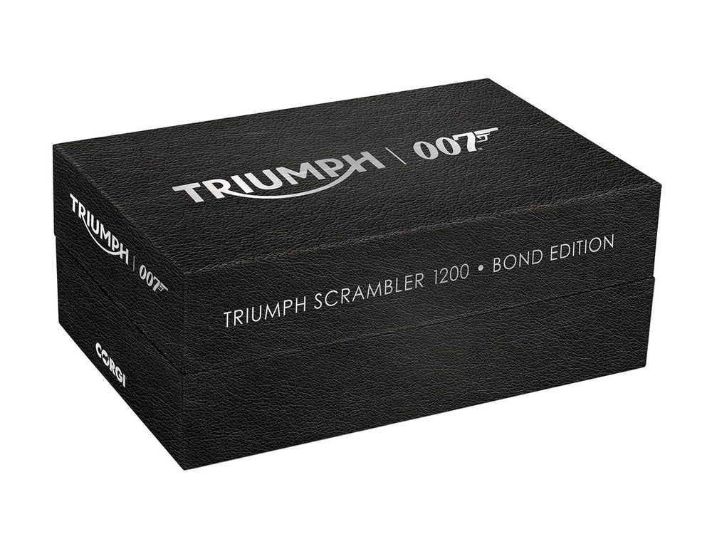 Triumph Scrambler 1200 "Bond Edition" Motorcycle Black 007 James Bond "No Time to Die" (2021) Movie 1/12 Diecast Model by Corgi view 3