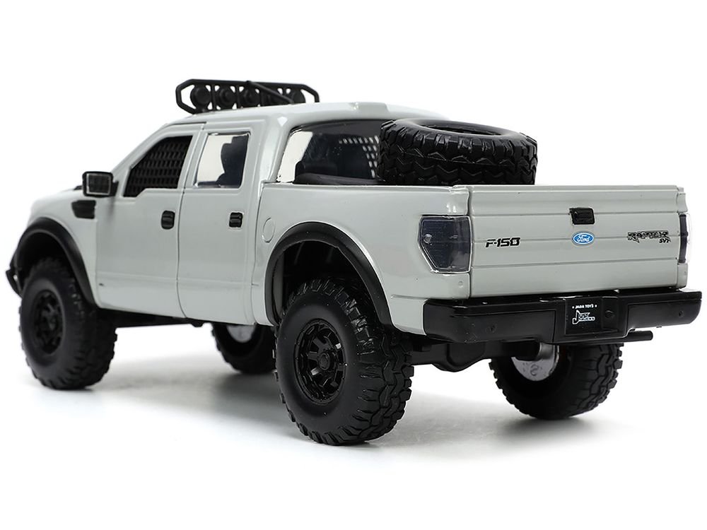 2011 Ford F-150 SVT Raptor Pickup Truck Light Gray with Extra Wheels "Just Trucks" Series 1/24 Diecast Model Car by Jada view 5