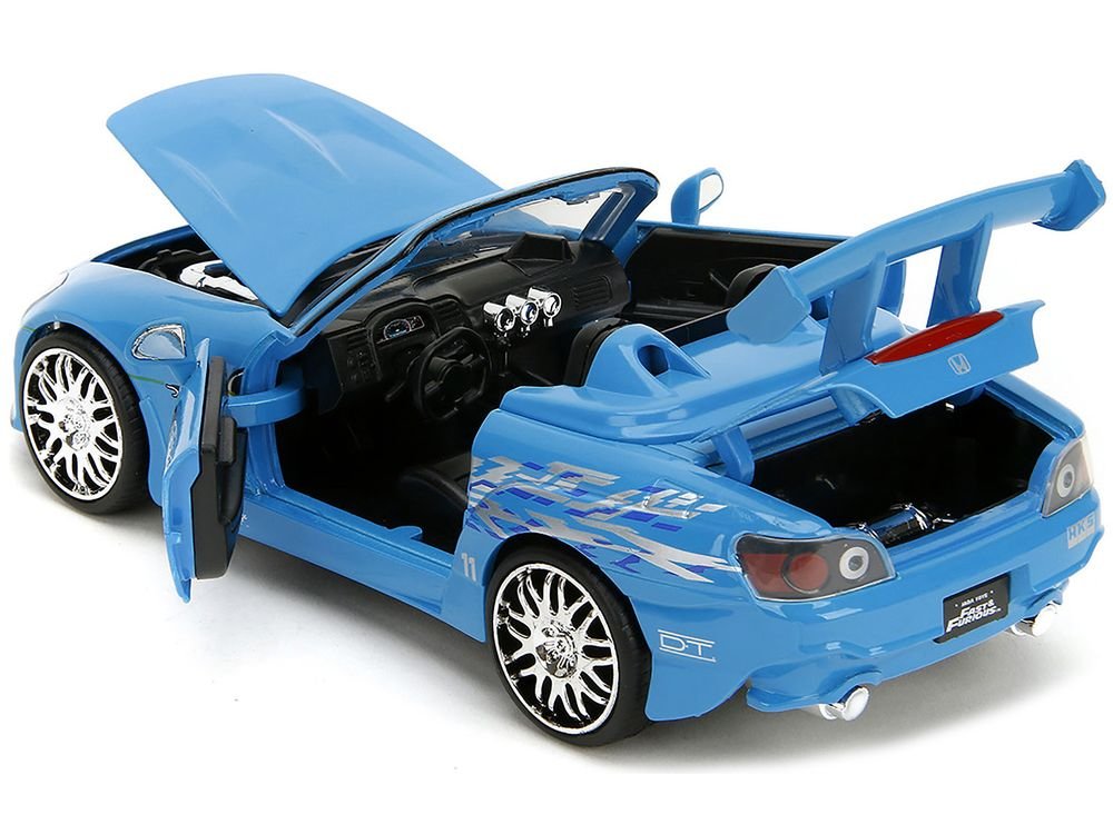 2001 Honda S2000 Convertible Blue with Graphics "Fast & Furious Remix" Series 1/24 Diecast Model Car by Jada view 4