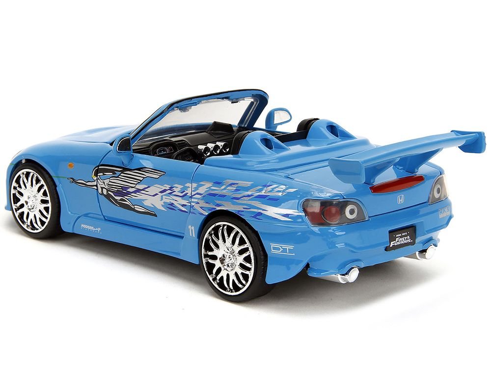 2001 Honda S2000 Convertible Blue with Graphics "Fast & Furious Remix" Series 1/24 Diecast Model Car by Jada view 5