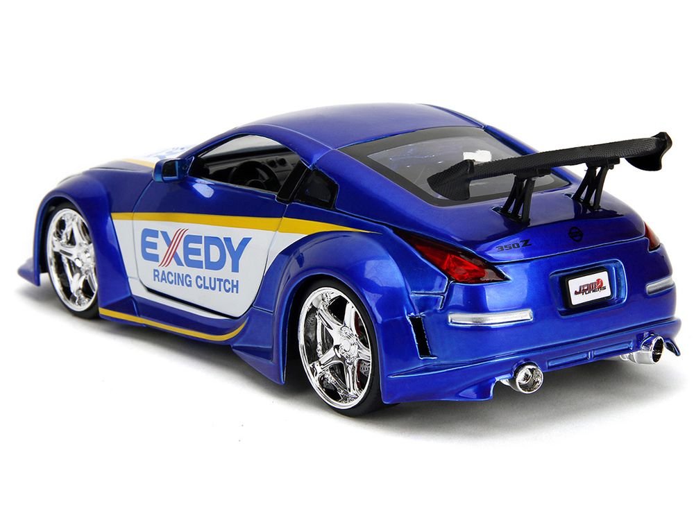 2003 Nissan 350Z "Exedy Racing Clutch" Candy Blue and White "JDM Tuners" Series 1/24 Diecast Model Car by Jada view 4