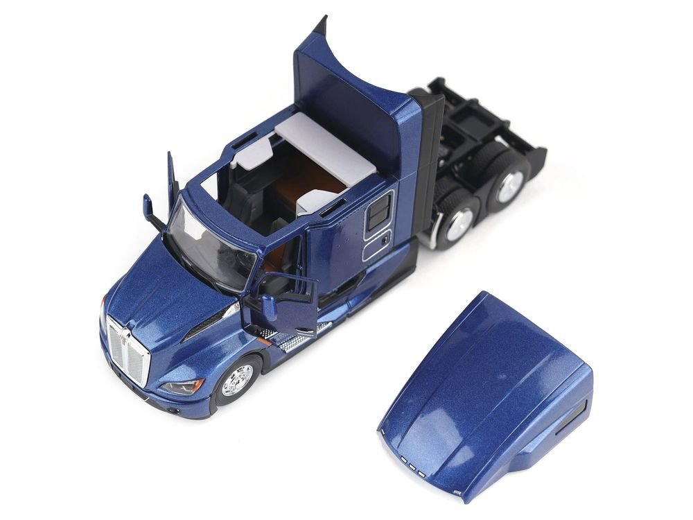 Kenworth T680 Truck Tractor Deep Cerulean Blue Metallic "Transport Series" 1/50 Diecast Model by Diecast Masters view 3