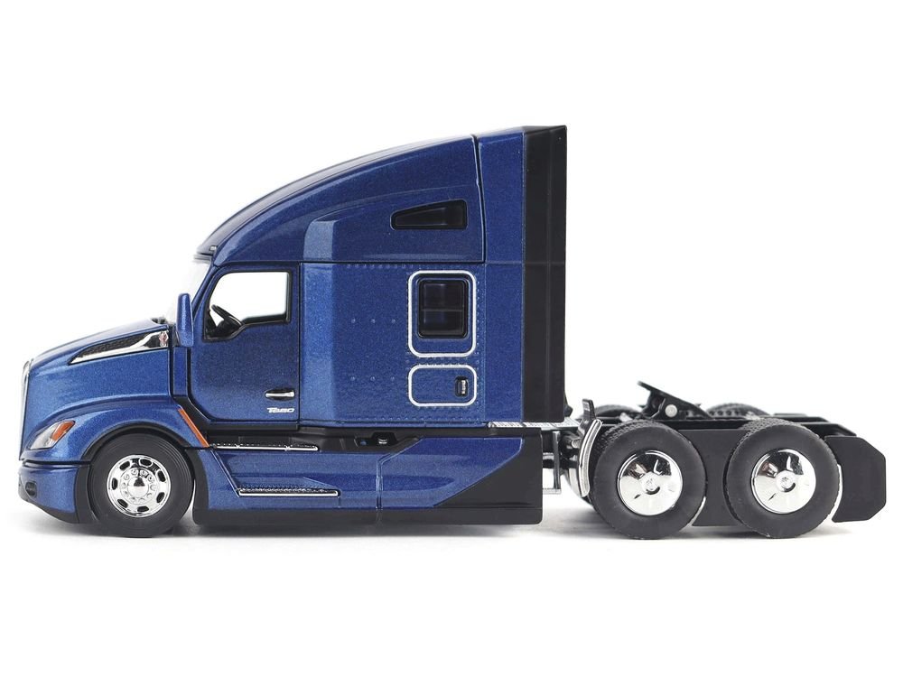 Kenworth T680 Truck Tractor Deep Cerulean Blue Metallic "Transport Series" 1/50 Diecast Model by Diecast Masters view 4