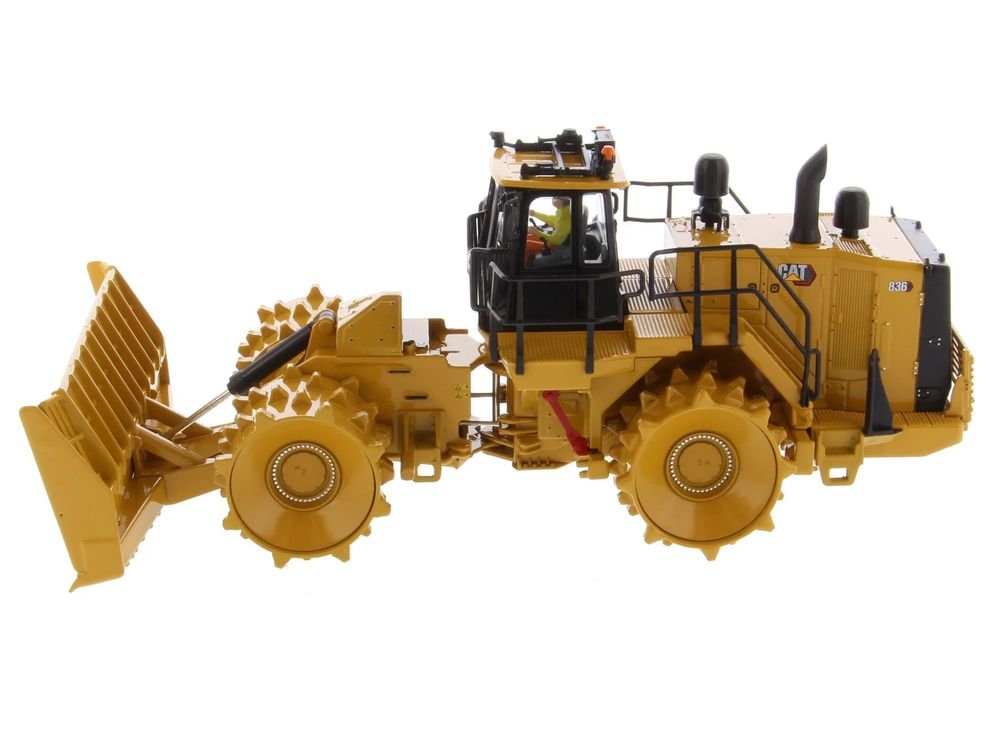 CAT Caterpillar 836 Landfill Compactor Yellow "High Line" Series 1/50 Diecast Model by Diecast Masters view 2