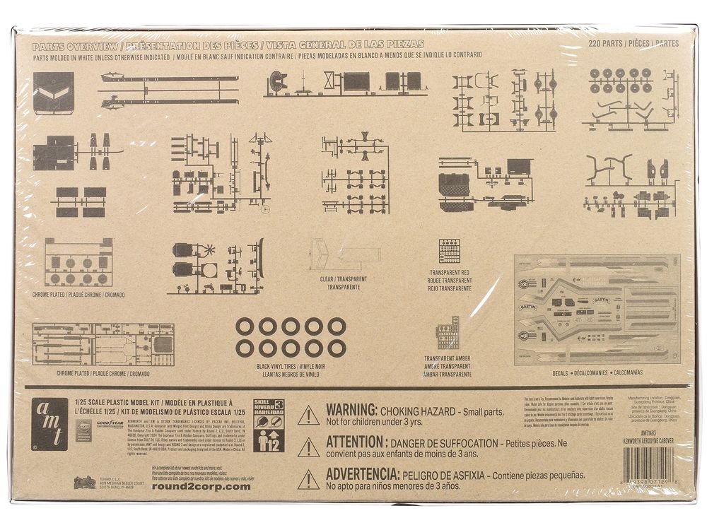 Skill 3 Model Kit Kenworth Aerodyne Cabover Truck Tractor 1/25 Scale Model by AMT view 4