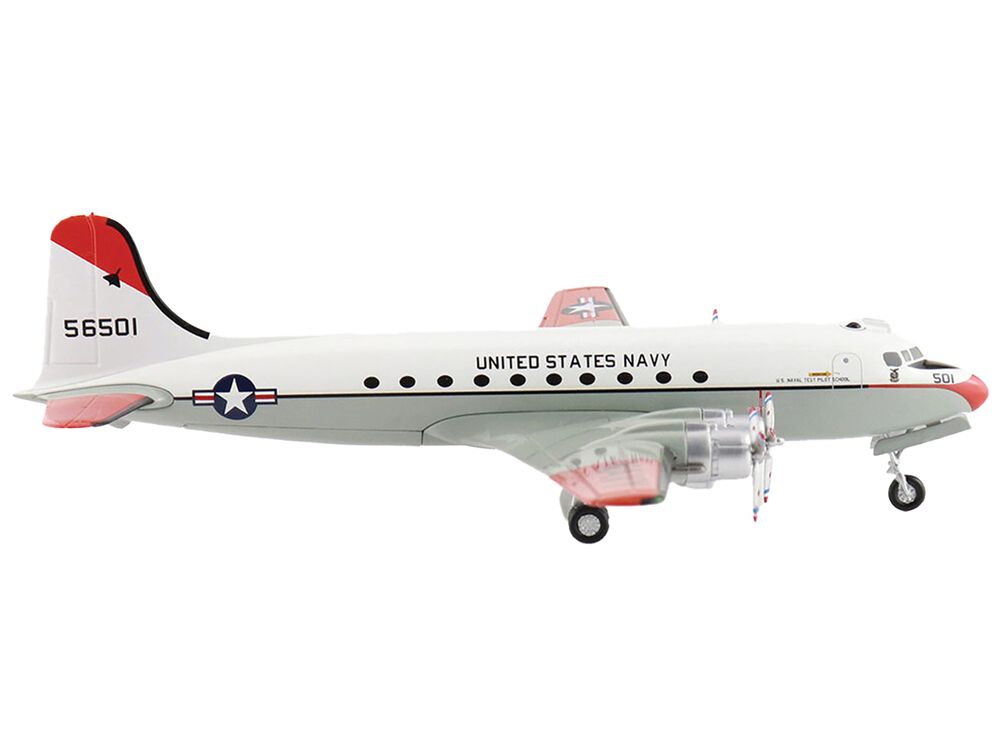 Douglas C-54Q Skymaster Transport Aircraft "US Navy Test Pilot School" (1973) United States Navy "Airliner Series" 1/200 Diecast Model by Hobby Master view 2