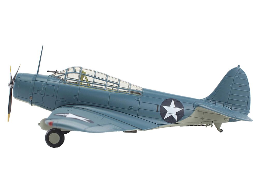 Douglas TBD-1 Devastator Bomber Aircraft "Battle of Midway Lt Cdr EE Lindsey VT-6 USS Enterprise" (1942) United States Navy "SkyMax Models" Series 1/72 Diecast Model by Hobby Master view 2