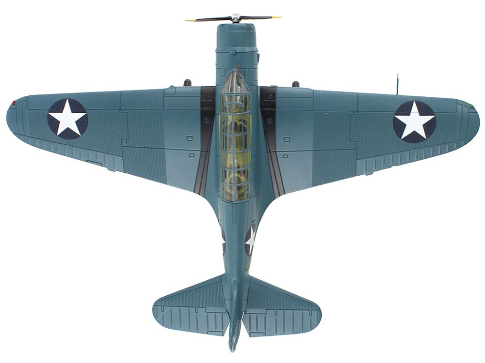 Douglas TBD-1 Devastator Bomber Aircraft "Battle of Midway Lt Cdr EE Lindsey VT-6 USS Enterprise" (1942) United States Navy "SkyMax Models" Series 1/72 Diecast Model by Hobby Master view 3