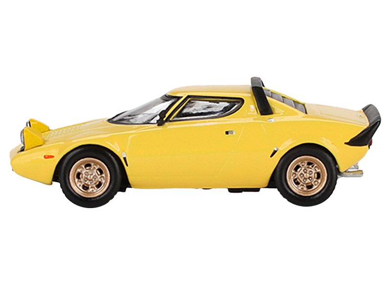 Lancia Stratos HF Stradale Giallo Fly Yellow Limited Edition to 1440 pieces Worldwide 1/64 Diecast Model Car by Mini GT view 2