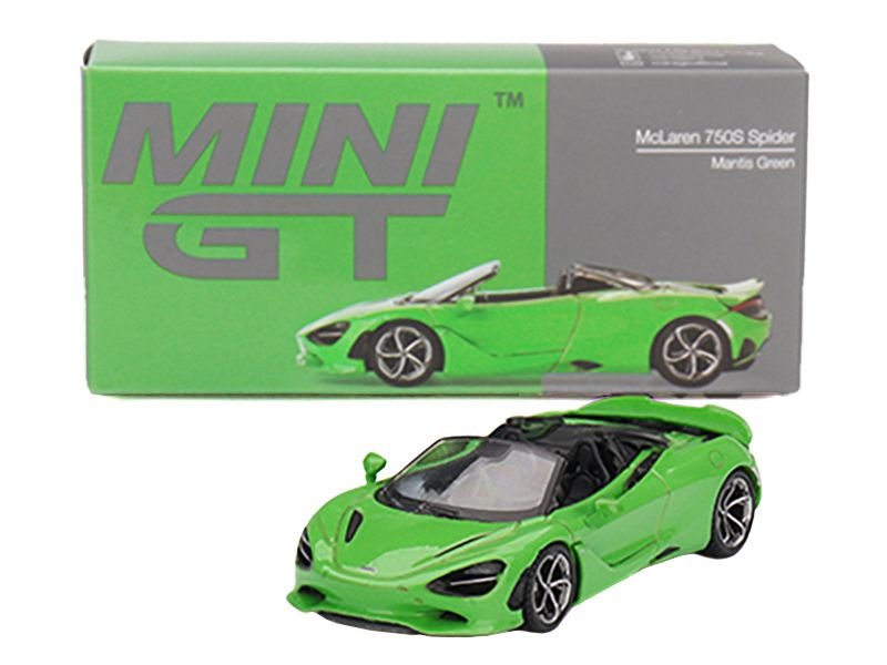 McLaren 750S Spider Mantis Green Limited Edition 1/64 Diecast Model Car by Mini GT view 4