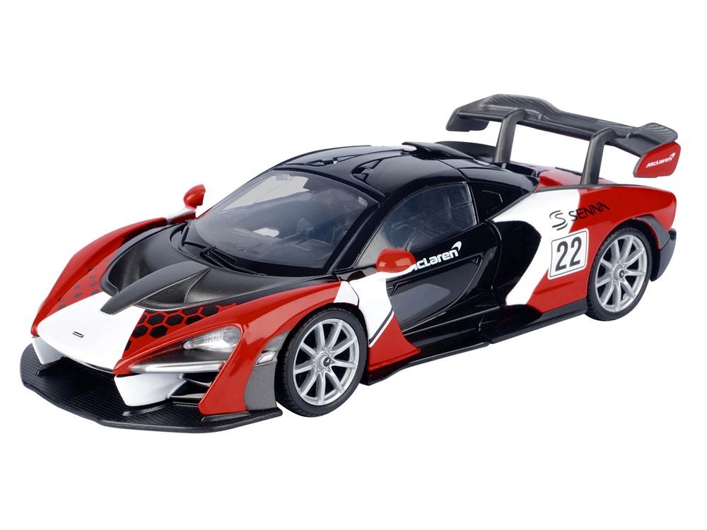 McLaren Senna #22 Black with Red and White Graphics "GT Racing" Series 1/24 Diecast Model Car by Motormax view 2