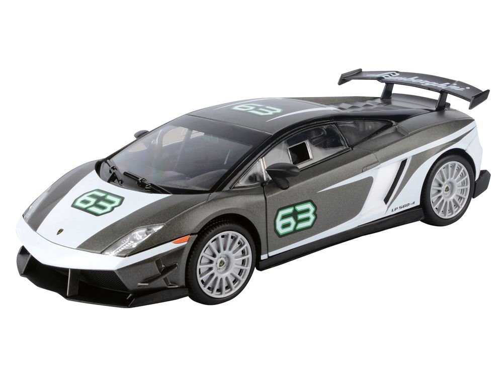 Lamborghini Gallardo LP 560-4 Super Trofeo #63 Gray Metallic and White "GT Racing" Series 1/24 Diecast Model Car by Motormax view 2