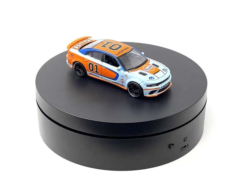 Mini Turntable Rotating Display Stand 4.75" with Black Base for 1/64 Scale Model Cars view 3