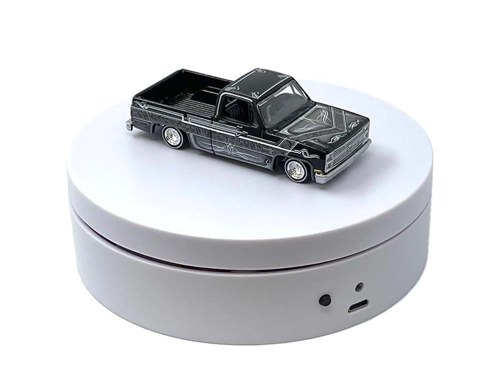 Mini Turntable Rotating Display Stand 4.75" with White Base for 1/64 Scale Model Cars view 2