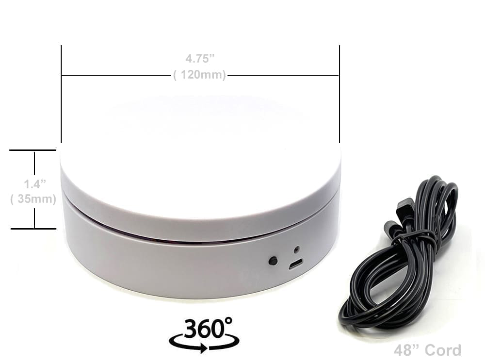 Mini Turntable Rotating Display Stand 4.75" with White Base for 1/64 Scale Model Cars view 3