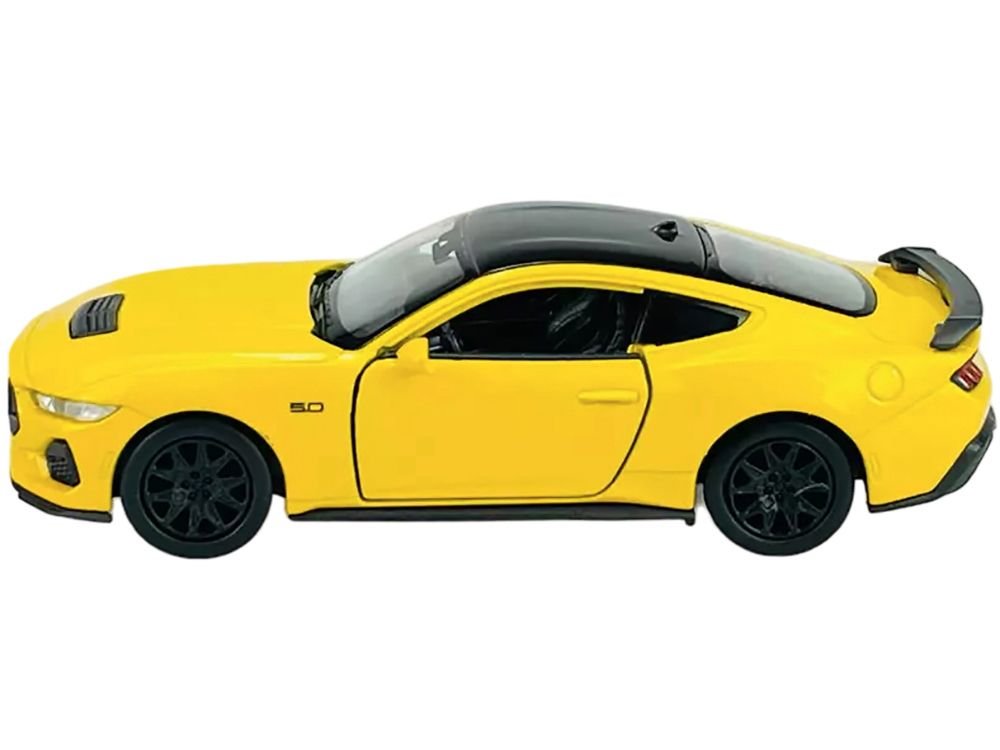 2024 Ford Mustang GT 5.0 Yellow with Black Top "NEX Models" Series 1/25 Diecast Model Car by Welly view 2